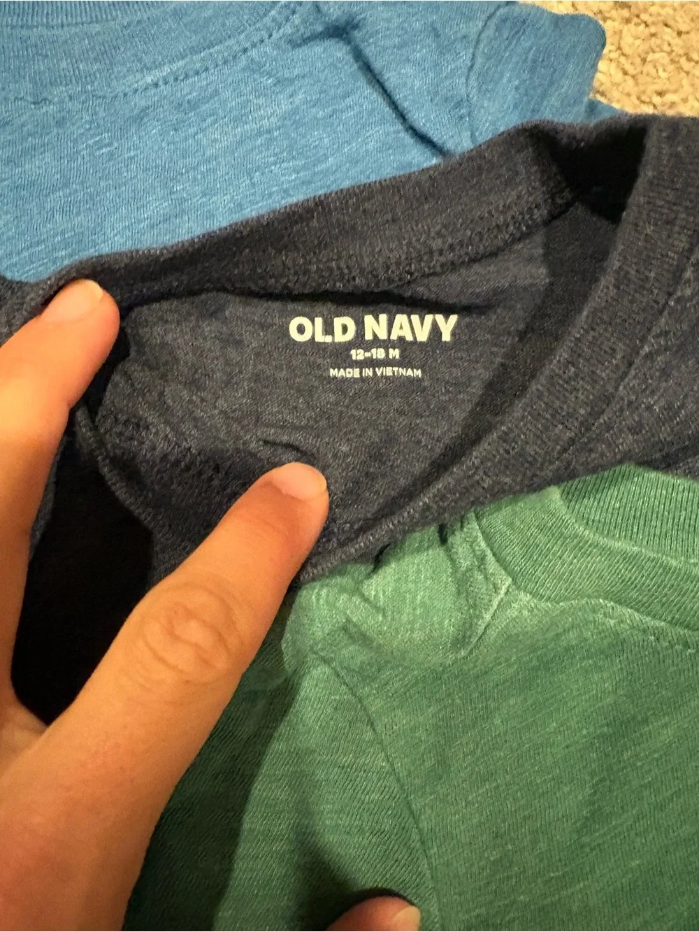Old Navy 3-Pack Short-Sleeve Tees in Green, Navy & Blue